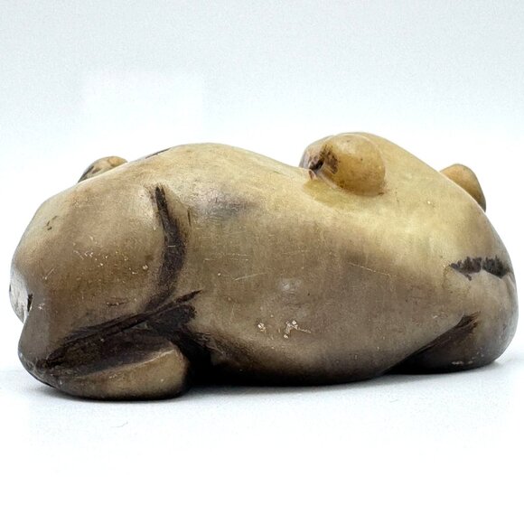 Jade Carved Mythical Figurine Rustic Stone Antique 17 c ? - Picture 7 of 9